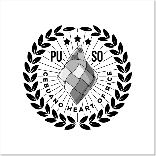 Puso Cebuano Heart Of Rice Funny Gift Cebu Philippines Wall Art by teeleoshirts